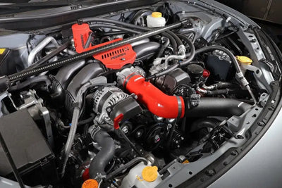 Perrin 22-23 Subaru BRZ/Toyota GR86 Silicone Inlet Hose (3in. ID / SS Wire) - Red - Truck & Automotive