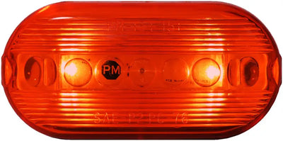 Peterson MFG M35R-MV LED motorcycle oval orange light illuminated for visibility