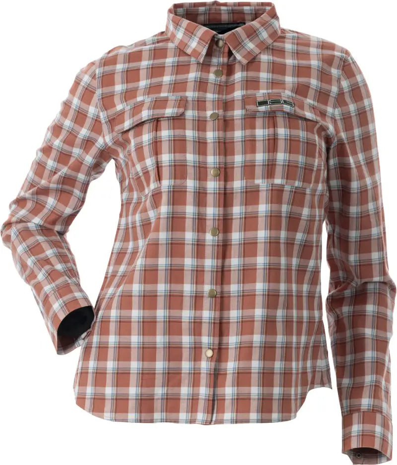 Plaid Button Down Terracotta Sm