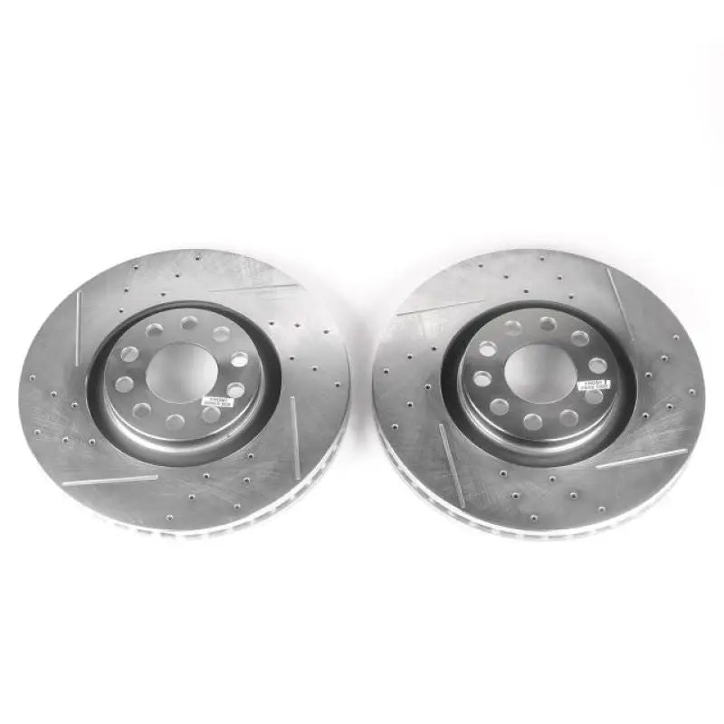 Power Stop 06-09 Audi A4 Front Evolution Drilled & Slotted Rotors - Pair - EBR637XPR
