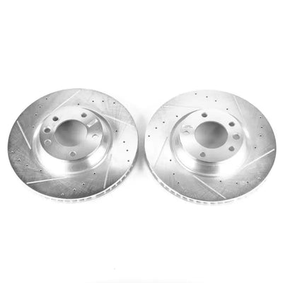 Power Stop 07-15 Audi Q7 Front Evolution Drilled & Slotted Rotors - Pair - Truck Automotive