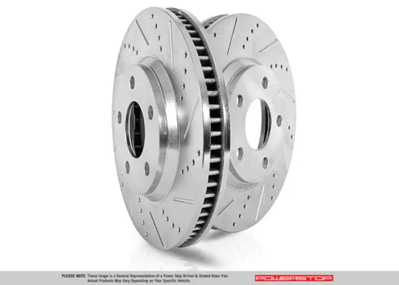 Power Stop 20-21 Jeep Gladiator Rear Evolution Drilled & Slotted Rotor - Pair - Truck Automotive