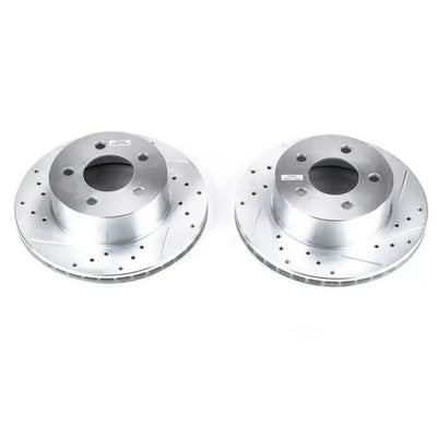 Power Stop 90-99 Jeep Cherokee Front Evolution Drilled & Slotted Rotors - Pair - Truck Automotive