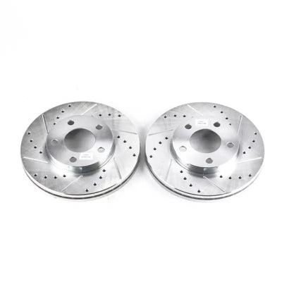 Power Stop 94-04 Ford Mustang Front Evolution Drilled & Slotted Rotors - Pair - Truck Automotive
