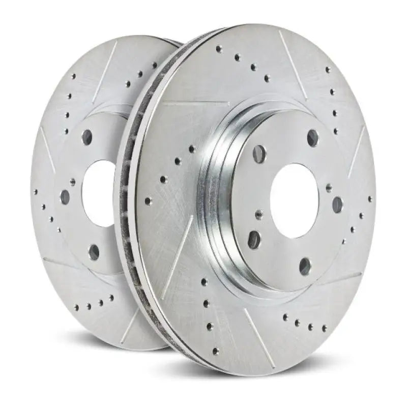 Power Stop 94-99 Chevrolet K1500 Suburban Front Evolution Drilled & Slotted Rotors - Pair - Truck Automotive