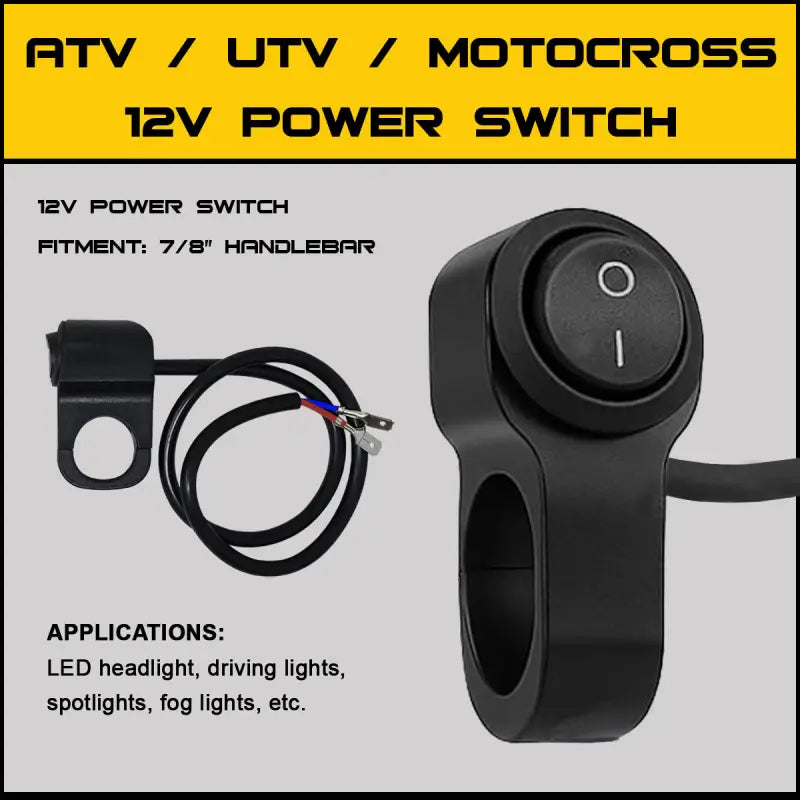 Power Switch Mount W/Cable 22mm Mount 18in Power Cable - PATHFINDER