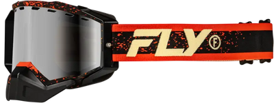 Zone Snow Goggle Blk/Red/Cream W/Red Mirror/Amber Lens - FLY RACING