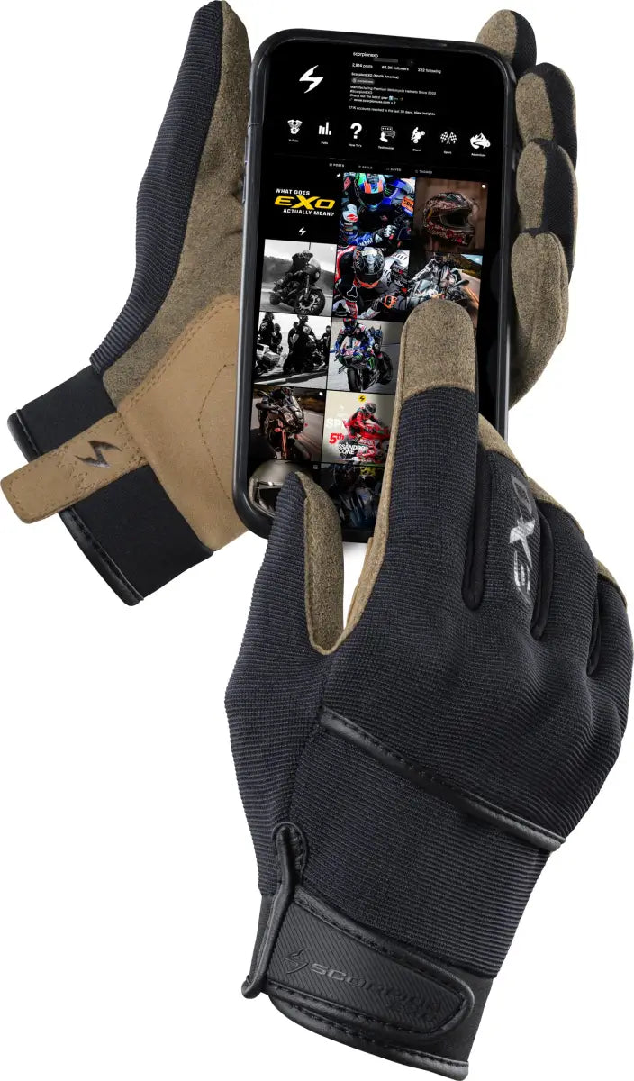Stealth Grip Gloves Black Lg - SCORPION EXO