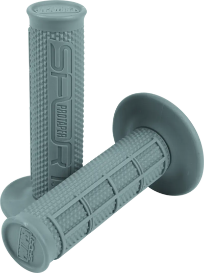 Gray motorcycle handlebar grips with stylish grey 1/2 waffle pattern for a cool look