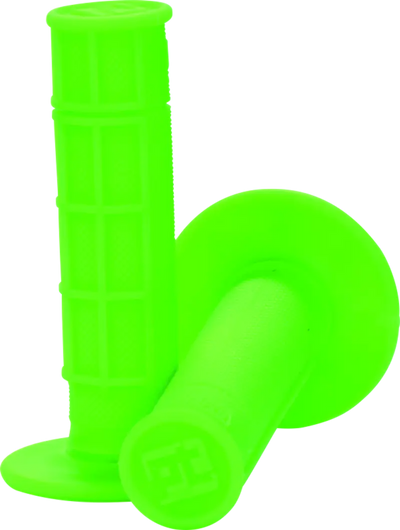 Neon green waffle grips for motorcycles with easy installation on ProTaper 1/2 Waffle Grips