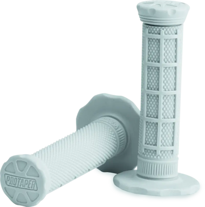 White motorcycle handlebar grips from ProTaper 1/3 Micro Grips Medium Black for better biking experience