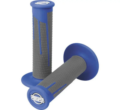 Blue dark gray diamond clamp-on grips for motorcycle handlebar in ProTaper 021688
