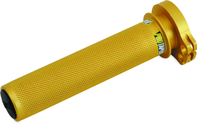 Gold ProTaper Twister throttle assembly with textured grip for KTM 2-stroke