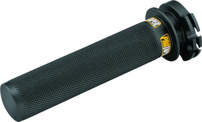 Textured black motorcycle grip on ProTaper Suzuki Kawasaki aluminum throttle tube