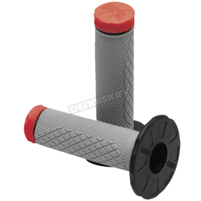 Gray motorcycle handlebar grips featuring ProTaper Tri Density Full Diamond MX design