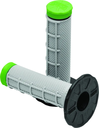 Gray and green ProTaper Tri Density MX 1/2 Waffle Grips for bike handlebar comfort