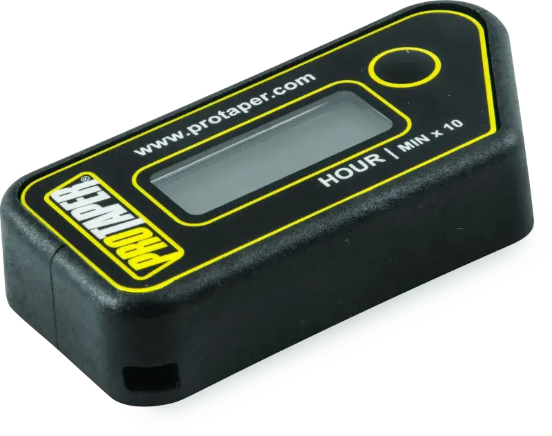 Black digital ProTaper Wireless Hour Meter showing a wireless hour meter display