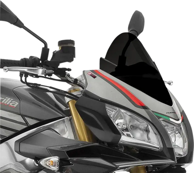 Motorcycle front fairing with Puig 7615N Windscreen Racing Black for sleek look