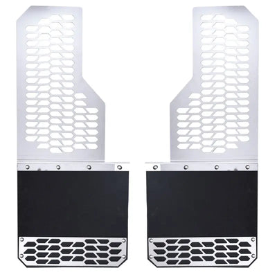 Putco 15-19 Chevy Silv/Sierra HD Dually (Front) - Set of 2 Mud Skins - Brushed SS w/ Hex Shield - 78170