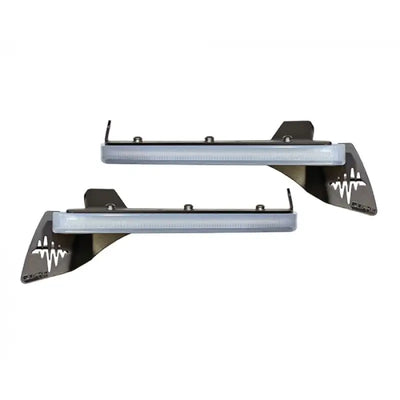 QTE1031 Quake LED JK tail lights with aluminum wave pattern bar