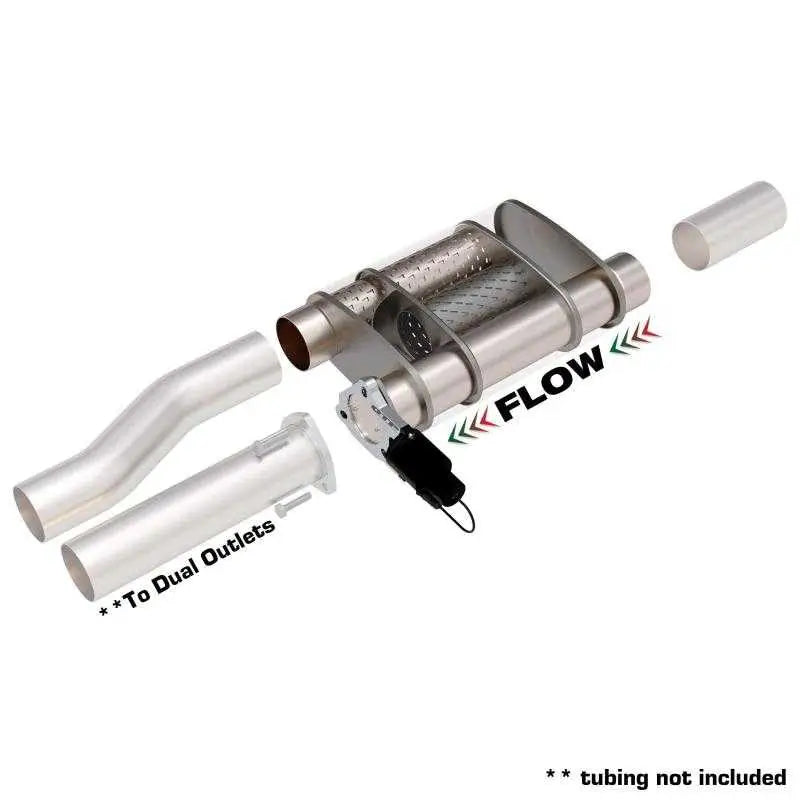 QTP 3in Weld-On 304SS Screamer Muffler w/Bolt-On QTEC Electric Cutout 