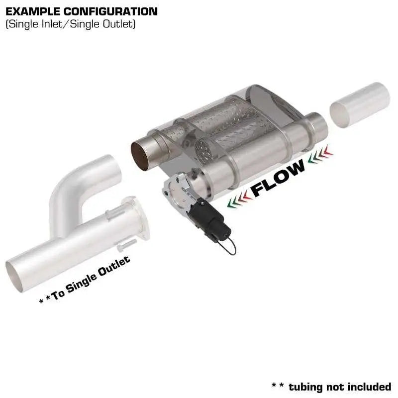 QTP 3in Weld-On 304SS Screamer Muffler w/Bolt-On QTEC Electric Cutout 