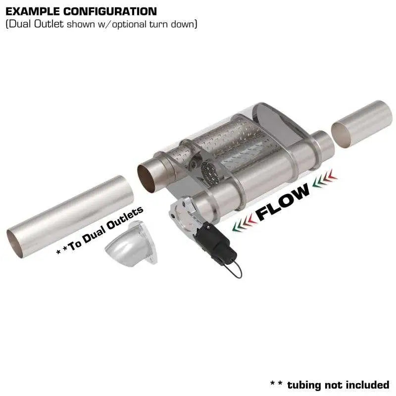 QTP 3in Weld-On 304SS Screamer Muffler w/Bolt-On QTEC Electric Cutout 