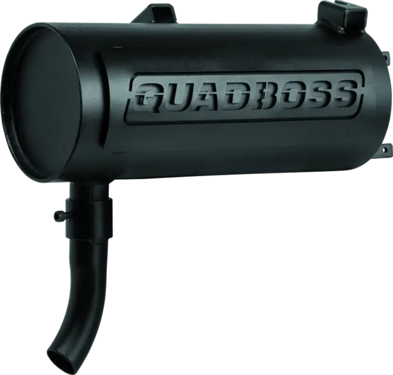 Black QuadBoss muffler for Polaris Sportsman 400 carburetor kit upgrade