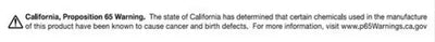 California Proposition 65 warning on QuadBoss Kawasaki KVF650 Brute Force 4x4 kit