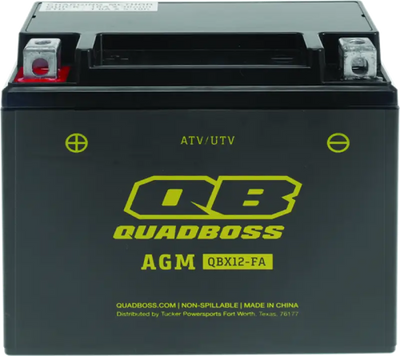 Black ATV UTV battery for Arctic Cat with maintenance-free AGM technology