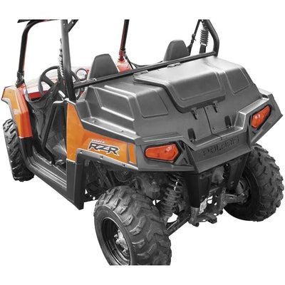Orange and black Polaris RZR cargo bed cover for RZR 800 utility vehicle