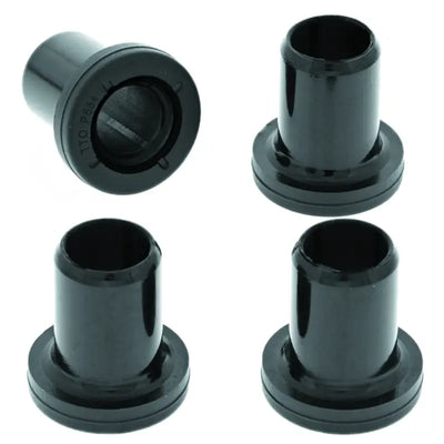 Black cylindrical bushings with flared base for Polaris Scrambler rear independent suspension