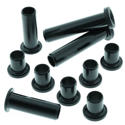 Black cylindrical bushings with flared ends for Polaris Scrambler rear independent suspension