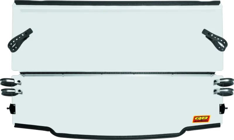 White split windshield with black hardware for Polaris Ranger windbreak folding windshield