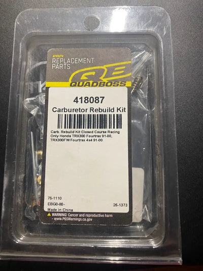 QuadBoss 91-00 Honda TRX300 FourTrax Carburetor Kit - 418087 - Fuel Delivery