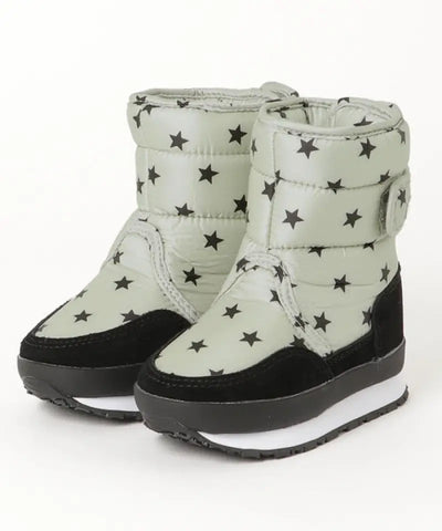 Star-patterned puffer snow boots with quadboss qb oil seal set for cold weather warmth