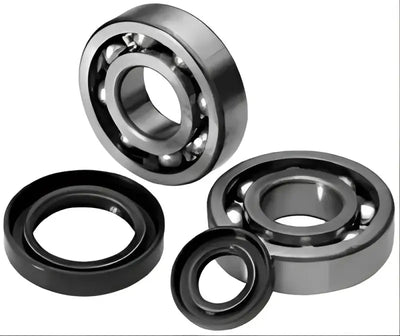 Ball bearings and seals from the QuadBoss Qboss Crankshaft Bearing Kit for engine repair
