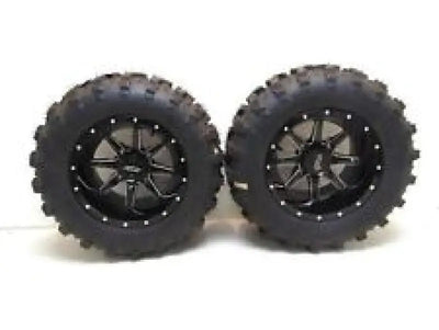 Off-road tires with black rims for QuadBoss Tie Rod End Kit Outer Only - 411585