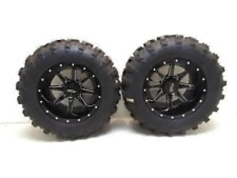 Off-road tires with black rims for QuadBoss Tie Rod End Kit Outer Only - 411585