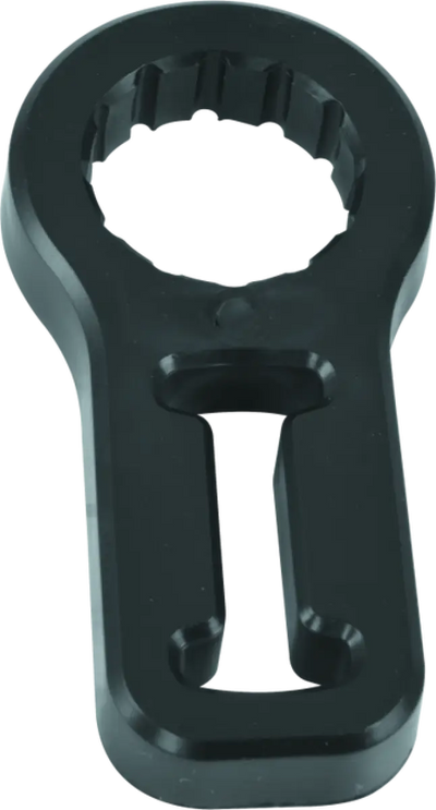 Black metal wrench on QuadBoss Utility Jack Handle Keeper for utility jack handle accessories