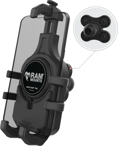 Quick Grip Pro Phone Holder W/Vibe Safe Ball - RAM