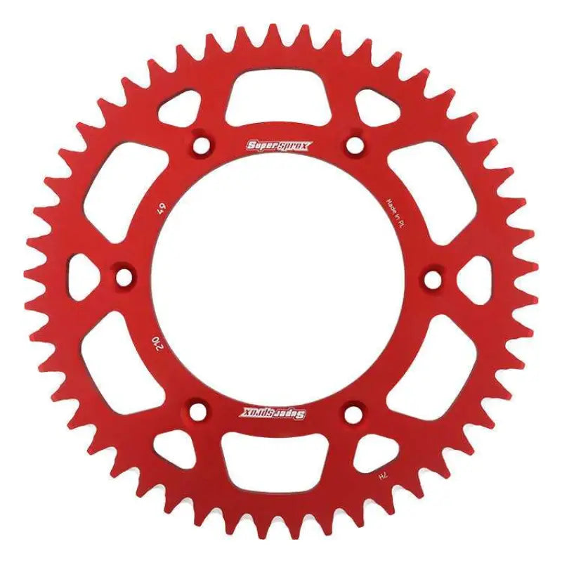 SUPERSPROX RAL-210-49-RED Rear Sprocket Aluminum 49t 520 Red Hon