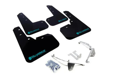 Rally Armor 13-17 Subaru Crosstrek XV Black UR Mud Flap w/ Teal Altered Font Logo - Body & Protection
