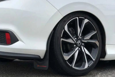 Rally Armor 16-19 Honda Civic Si UR Black Mud Flap w/ White Logo 