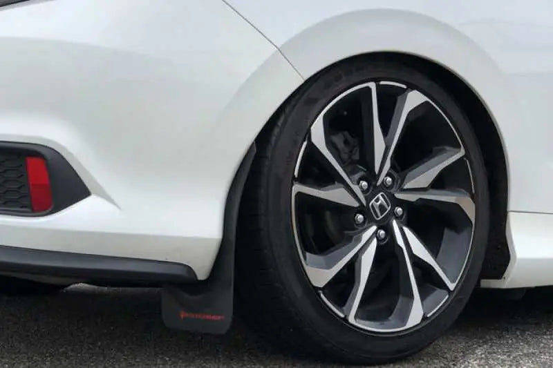 Rally Armor 16-19 Honda Civic Si UR Black Mud Flap w/ White Logo 