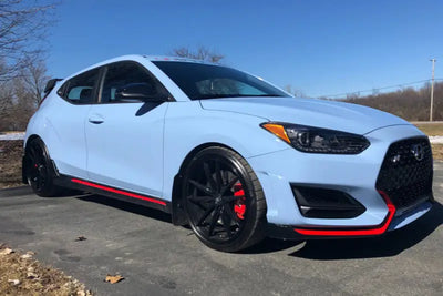 Rally Armor 2019+ Hyundai Veloster N UR Red Mud Flap w/ White Logo 