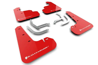 Rally Armor 2024 Subaru Impreza Red UR Mud Flap w/ White Logo - Body & Protection