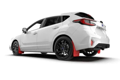 Rally Armor 2024 Subaru Impreza Red UR Mud Flap w/ White Logo - Body & Protection