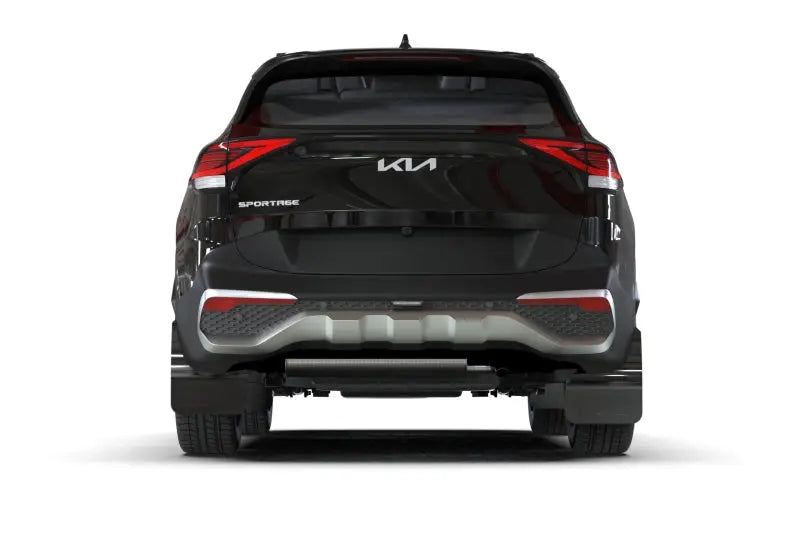 Black 2019 Kia Sportage SUV with urethane mud flaps