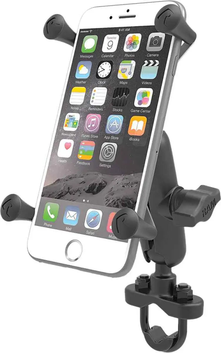 RAM-B-149Z-UN10U Handlebar Rail Mount W/U Bolt Base & X Grip Large Cradle